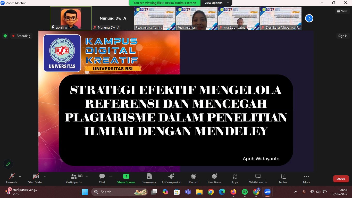 Perpustakaan UBSI Gelar Pelatihan Mendeley: Bekali Mahasiswa Cegah Plagiarisme & Kelola Referensi Ilmiah