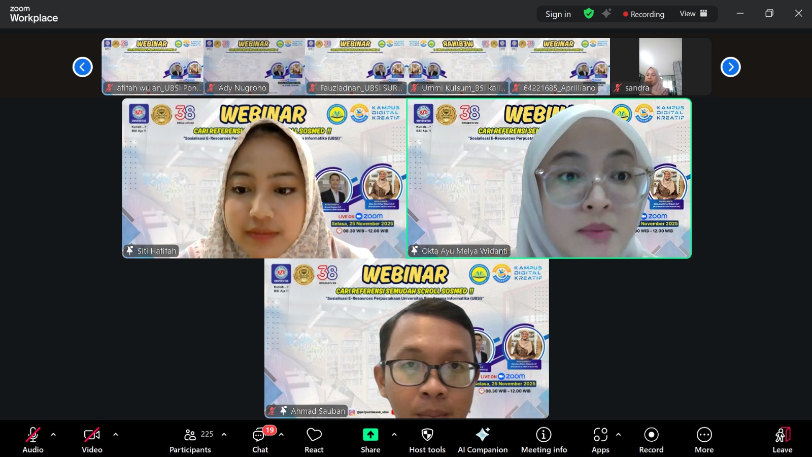 Literasi Digital Akademik : Perpustakaan UBSI Kenalkan E-Resources Melalui Webinar “Cari Referensi Semudah Scroll Sosmed!!”