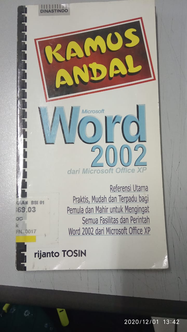 Kamus andal microsoft word 2002 dari microsoft office xp