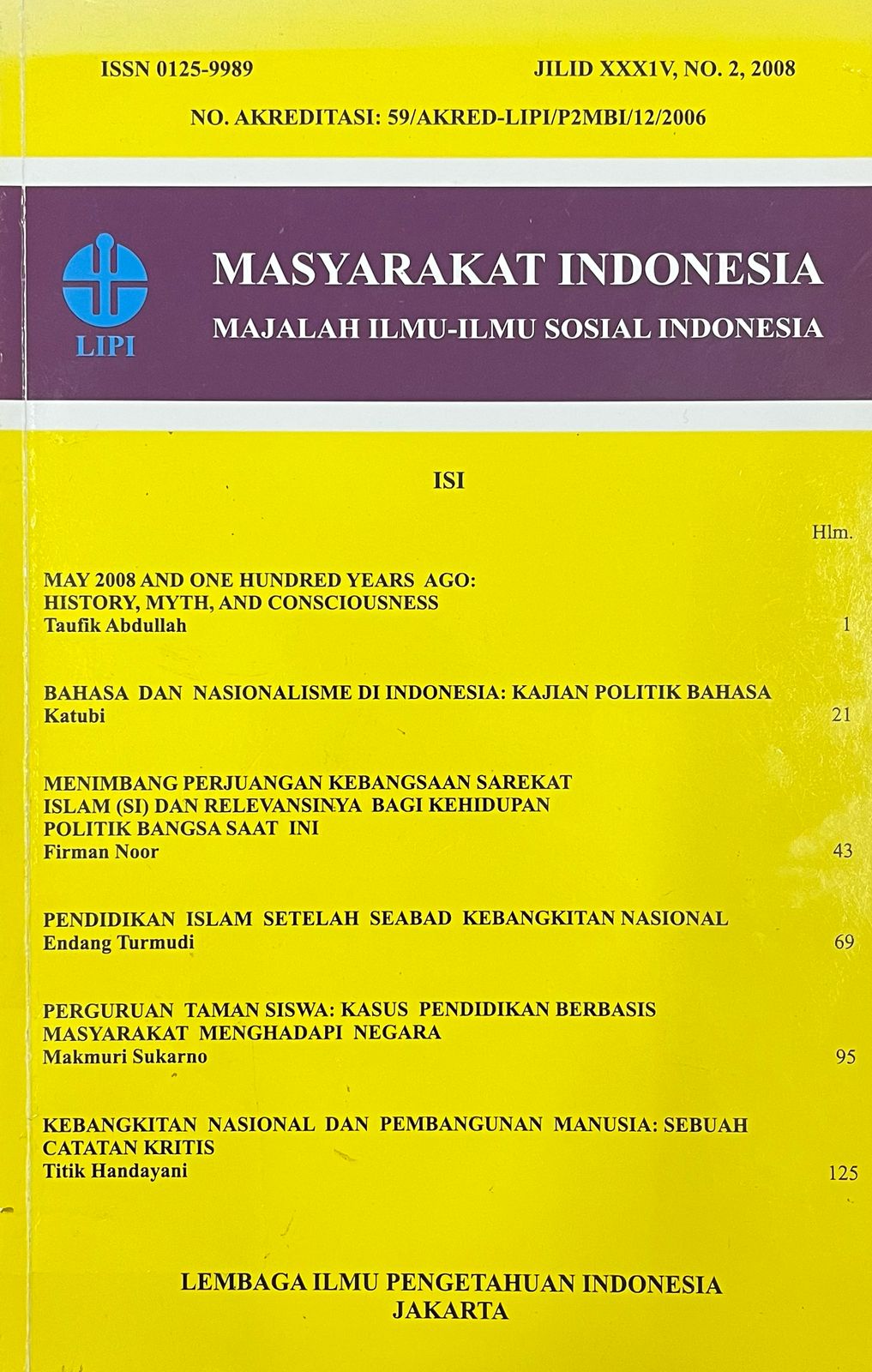 Masyarakat Indonesia : majalah ilmu-ilmu sosial Indonesia