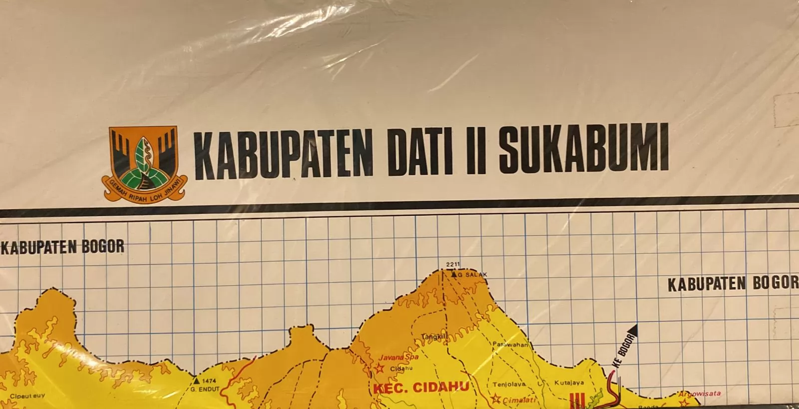 Peta Kabupaten Dati II Sukabumi